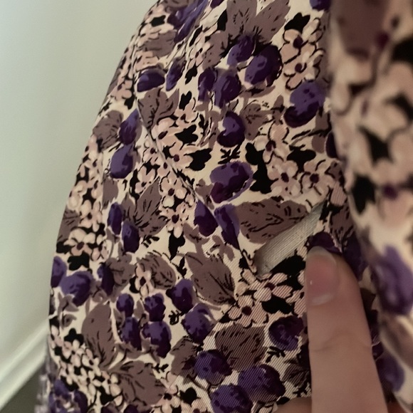 Vintage 1940’s Rayon Jersey Purple Raspberry Print Long Sleeve Dress - Picture 13 of 16